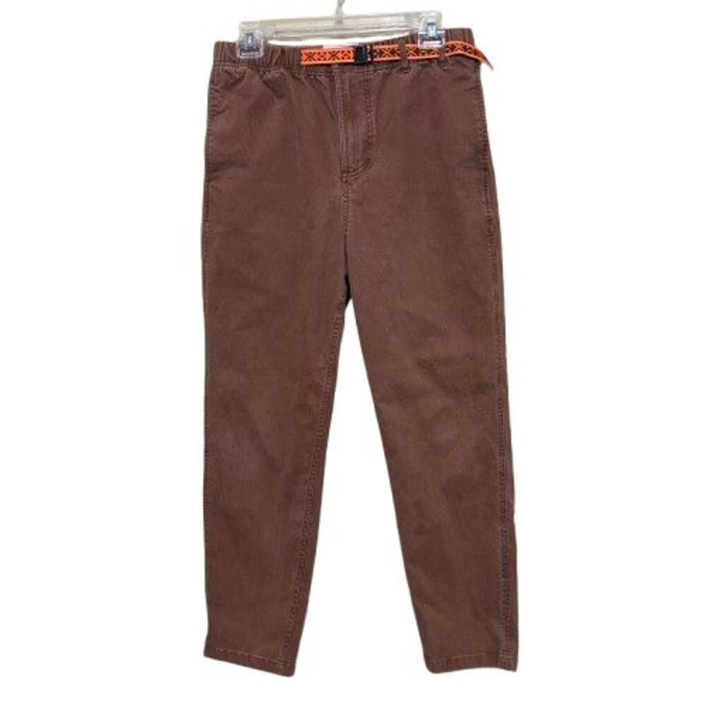 Stoic Venture Pants Belted Khaki Womens Medium Brown Cotton Stretch Outdoor